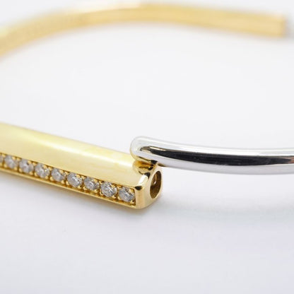 Tiffany & Co Bangle Lock Half Diamond 18K Yellow Gold Yellow Gold 18K White