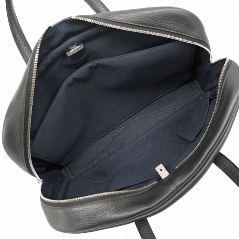 Hermes Briefcase Victoria 2 12H Taurillon Cles Mance Black Silver Hardware D