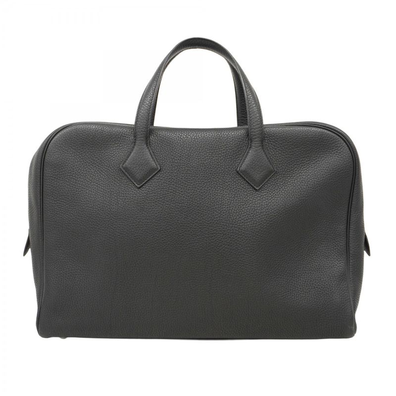 Hermes Briefcase Victoria 2 12H Taurillon Cles Mance Black Silver Hardware D