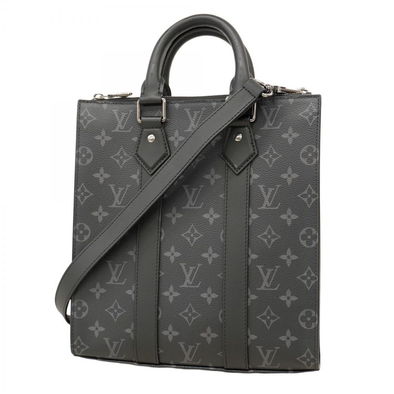 Louis Vuitton Tote Monogram Eclipse Sac Placross M46456 Black 2way Bag Men's