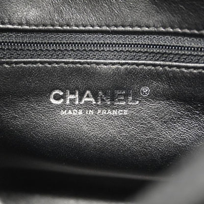 Chanel Handbag Matelasse Caviar Skin Black Silver Hardware Women