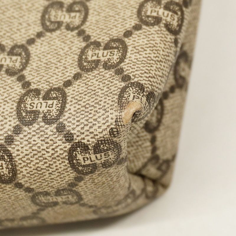 Gucci Clutch Bag GG Plus PVC Beige Men Women Unisex