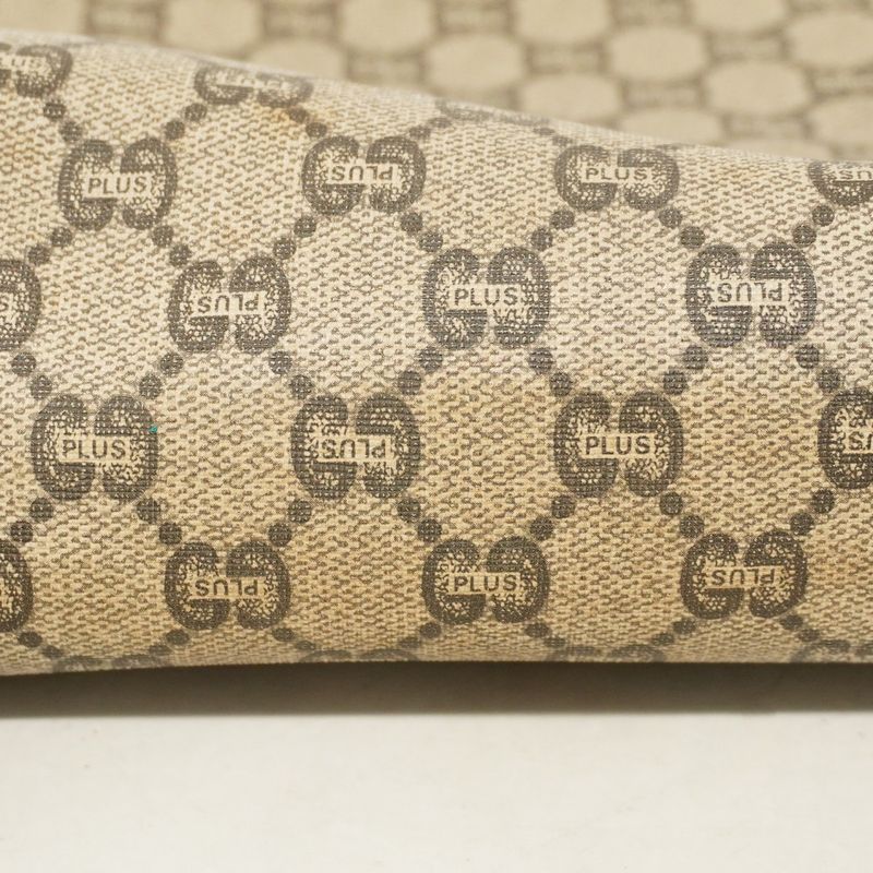Gucci Clutch Bag GG Plus PVC Beige Men Women Unisex