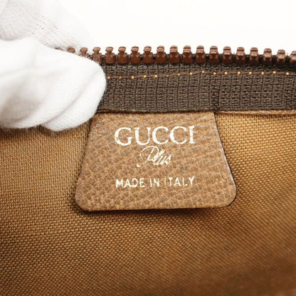 Gucci Clutch Bag GG Plus PVC Beige Men Women Unisex