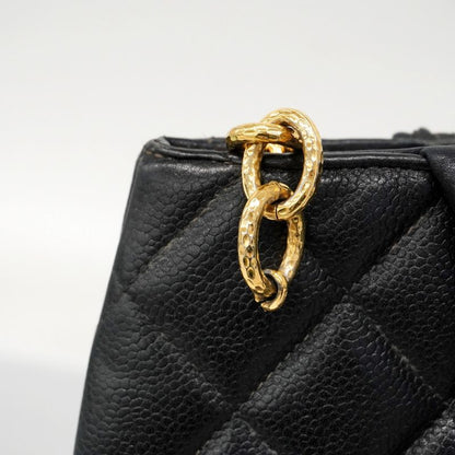 Chanel Tote Bag Revival Tote Caviar Skin Black Gold Hardware Women's