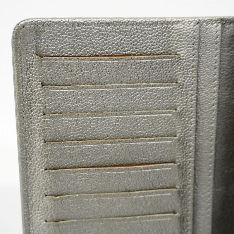 Chanel Long Wallet Bicolore Caviar Skin Silver Pink Gold Silver Hardware Women