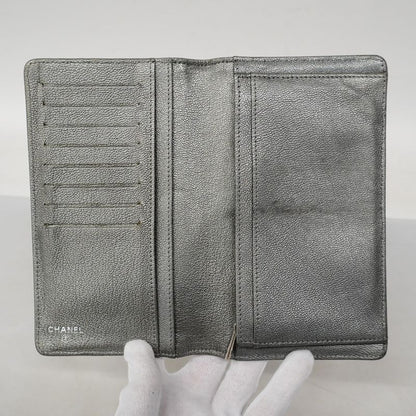 Chanel Long Wallet Bicolore Caviar Skin Silver Pink Gold Silver Hardware Women