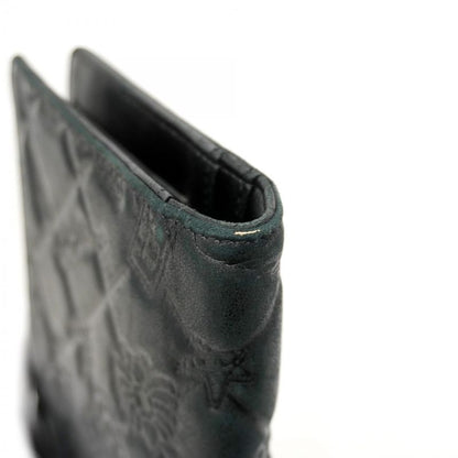 Chanel Long Wallet Icon Lambskin Black Silver Hardware Women