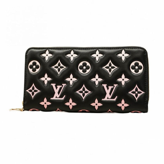 Louis Vuitton Long Wallet Monogram Embossed Zippy Wallet M12152 Black Pin Cles