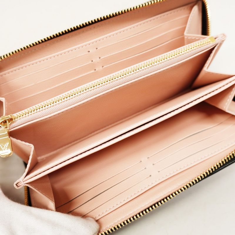 Louis Vuitton Long Wallet Monogram Embossed Zippy Wallet M12152 Black Pin Cles