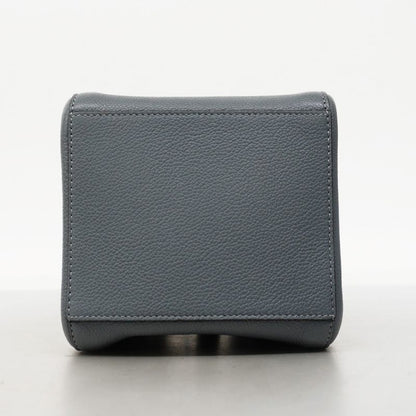 Fendi Shoulder Bag Origami Leather Gray Blue Gold Hardware Women