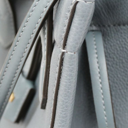 Fendi Shoulder Bag Origami Leather Gray Blue Gold Hardware Women