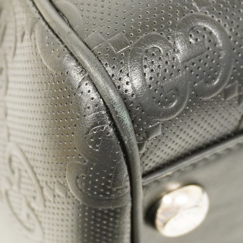 Gucci Boston Bag Jumbo GG 725129 Leather Black Silver Hardware 2way Bag Men's