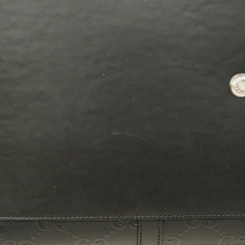 Gucci Boston Bag Jumbo GG 725129 Leather Black Silver Hardware 2way Bag Men's