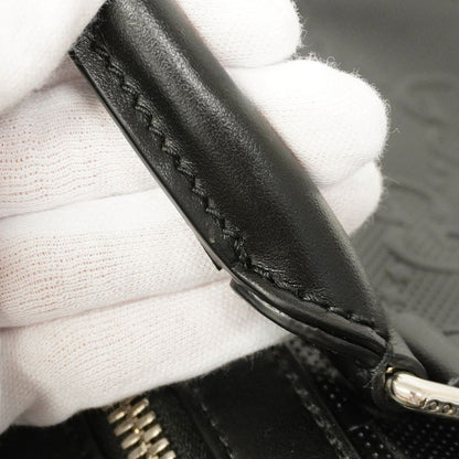 Gucci Boston Bag Jumbo GG 725129 Leather Black Silver Hardware 2way Bag Men's