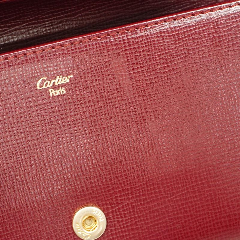 Cartier Wallet Must Leather Bordeaux Gold Hardware Women