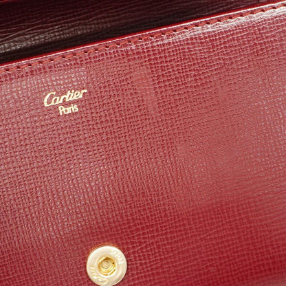 Cartier Wallet Must Leather Bordeaux Gold Hardware Women