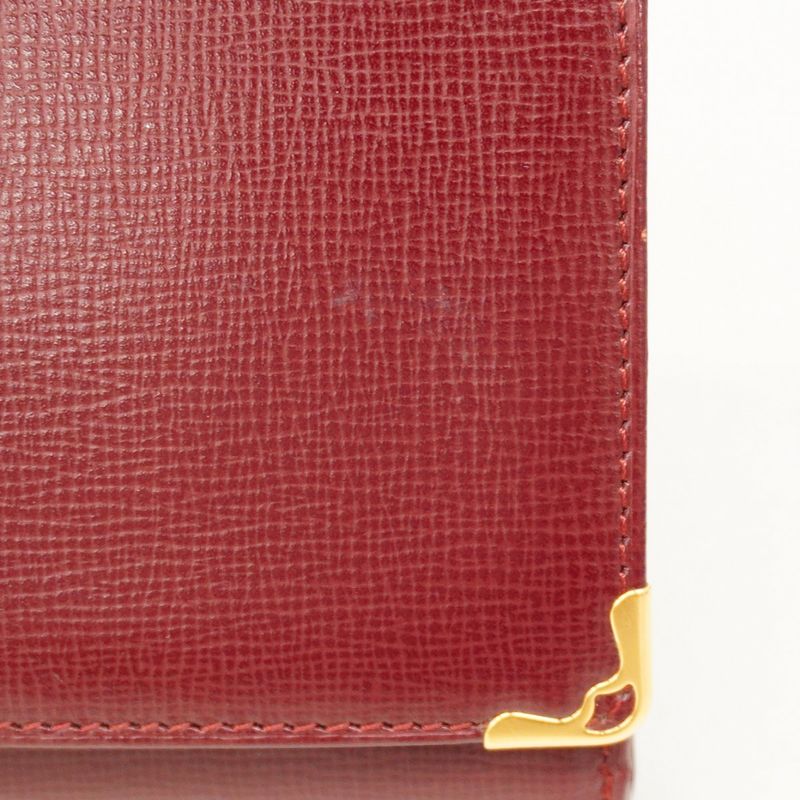 Cartier Wallet Must Leather Bordeaux Gold Hardware Women