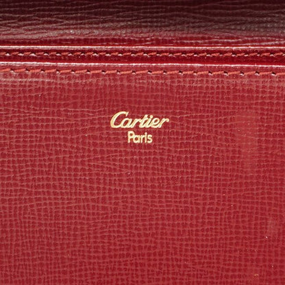 Cartier Wallet Must Leather Bordeaux Gold Hardware Women