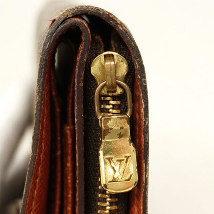 Louis Vuitton Wallet Monogram Compact Zip M61667 Brown Ladies