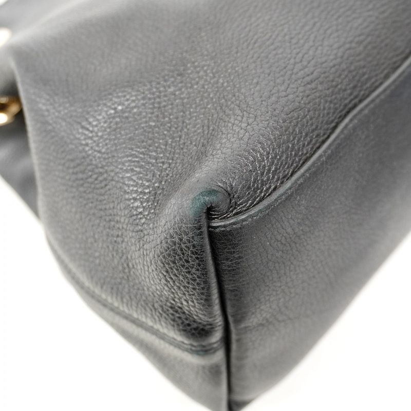 Gucci Shoulder Bag Soho 308982 Leather Black Chien Pan Gold Hardware Women