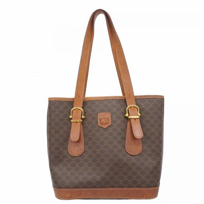 Celine Tote Bag Macadam PVC Brown Gold Hardware Women's