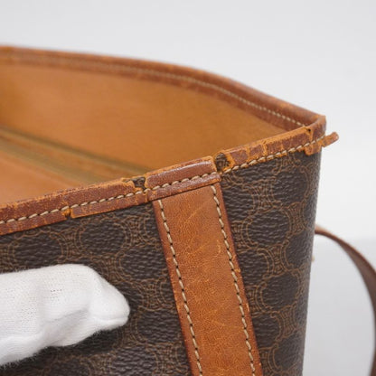 Celine Tote Bag Macadam PVC Brown Gold Hardware Women's