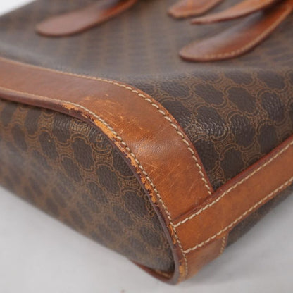 Celine Tote Bag Macadam PVC Brown Gold Hardware Women's