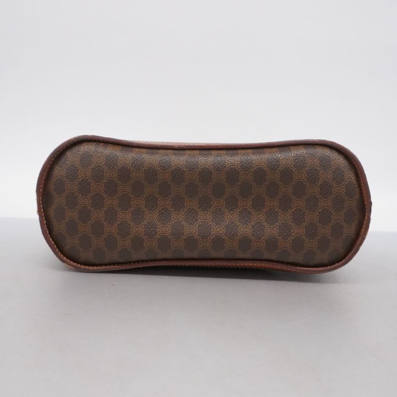 Celine Tote Bag Macadam PVC Brown Gold Hardware Women's