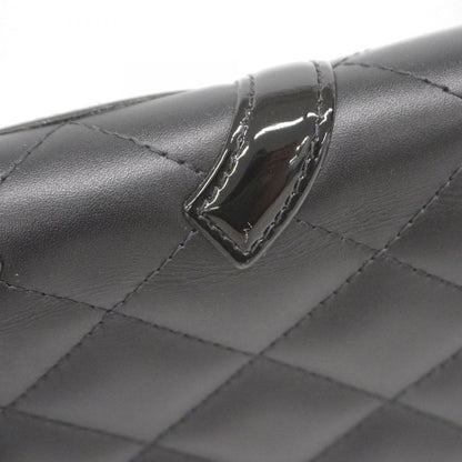 Chanel Wallet Cambon Lambskin Black Silver Hardware Women