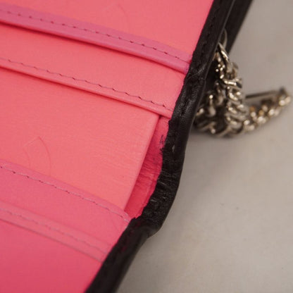 Chanel Wallet Cambon Lambskin Black Silver Hardware Women