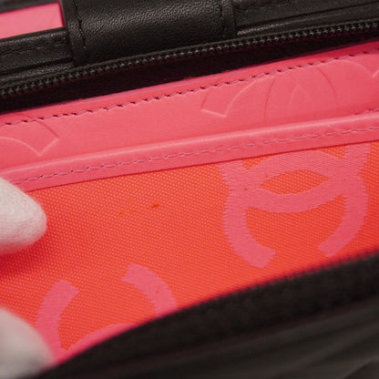 Chanel Wallet Cambon Lambskin Black Silver Hardware Women