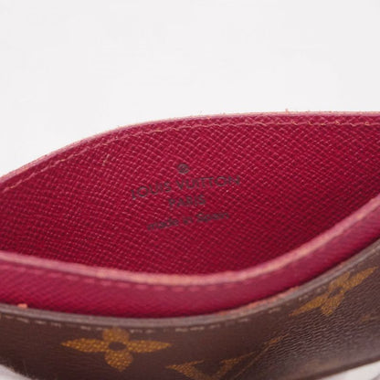 Louis Vuitton Card Case Monogram Porte Carthusanple M60703 Brown Fuchsia Ladies