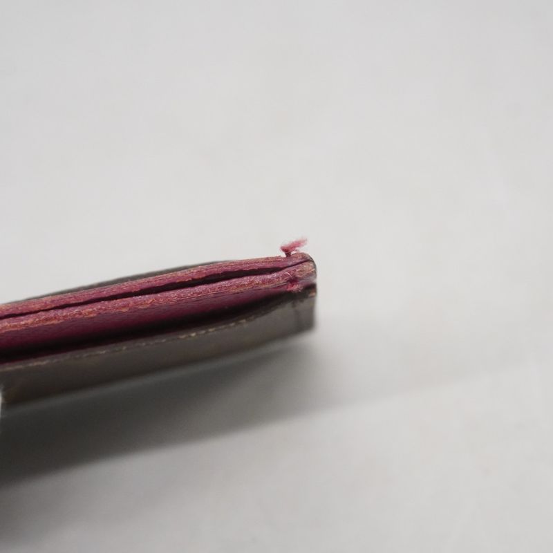 Louis Vuitton Card Case Monogram Porte Carthusanple M60703 Brown Fuchsia Ladies