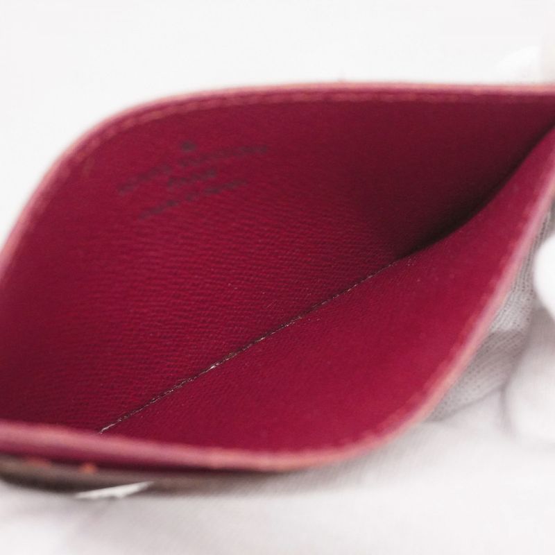 Louis Vuitton Card Case Monogram Porte Carthusanple M60703 Brown Fuchsia Ladies