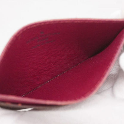 Louis Vuitton Card Case Monogram Porte Carthusanple M60703 Brown Fuchsia Ladies