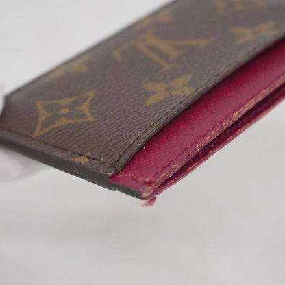 Louis Vuitton Card Case Monogram Porte Carthusanple M60703 Brown Fuchsia Ladies
