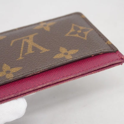 Louis Vuitton Card Case Monogram Porte Carthusanple M60703 Brown Fuchsia Ladies