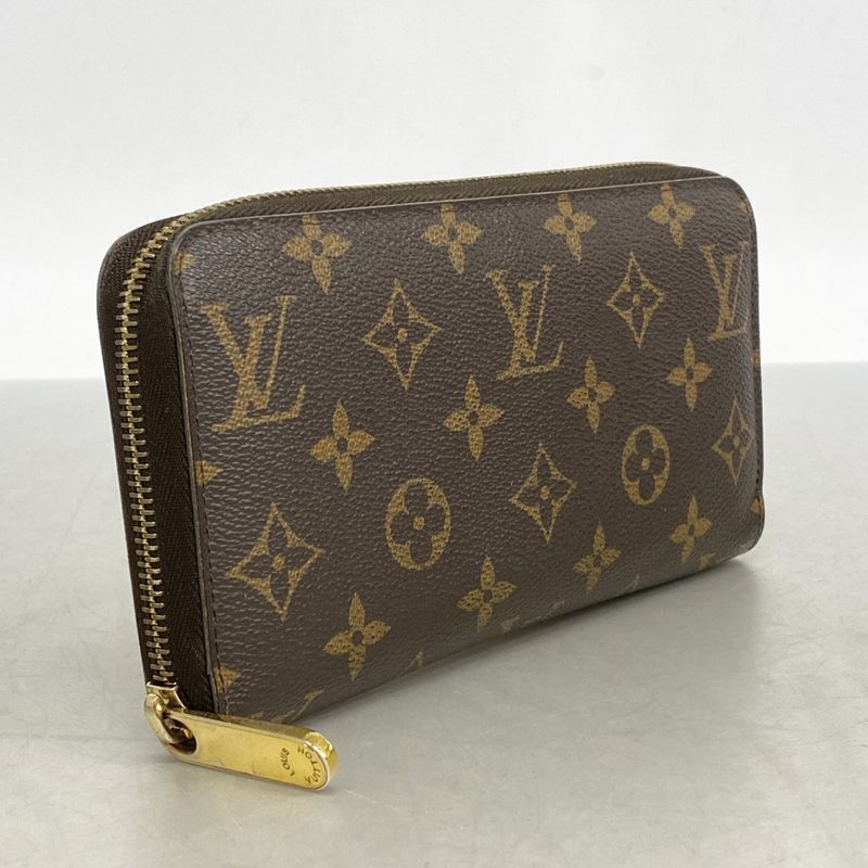 Louis Vuitton Long Wallet Monogram Zippy Wallet M60017 Brown Men Women Unisex