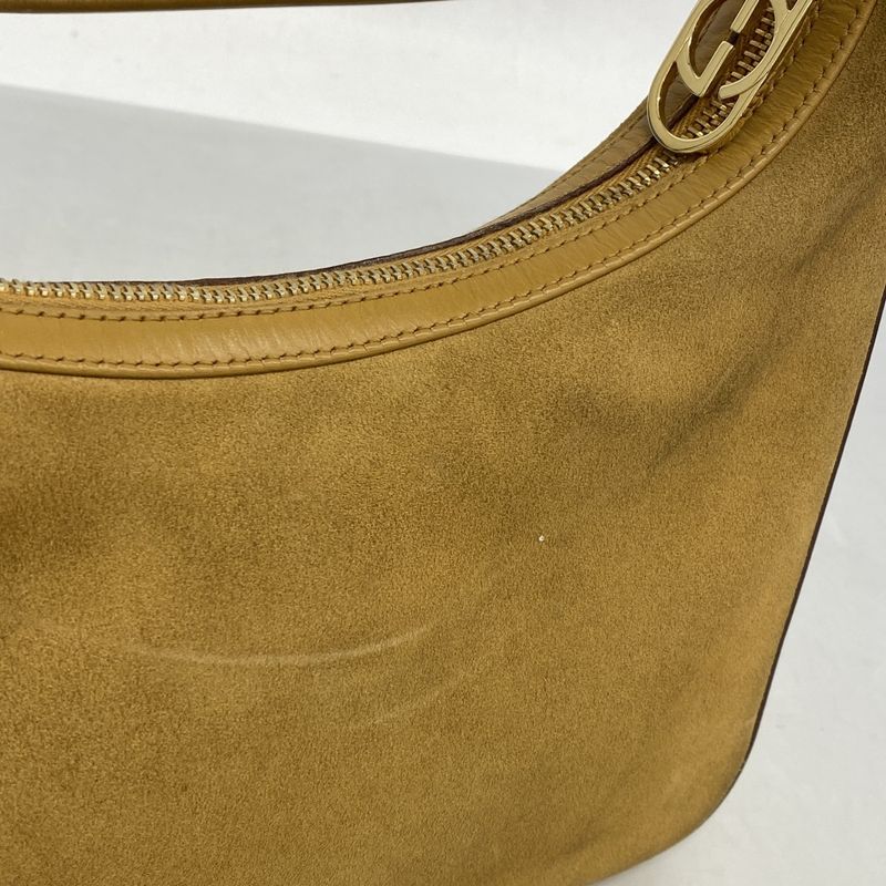 Gucci Shoulder Bag 001 3812 Suede Brown Gold Hardware Women's