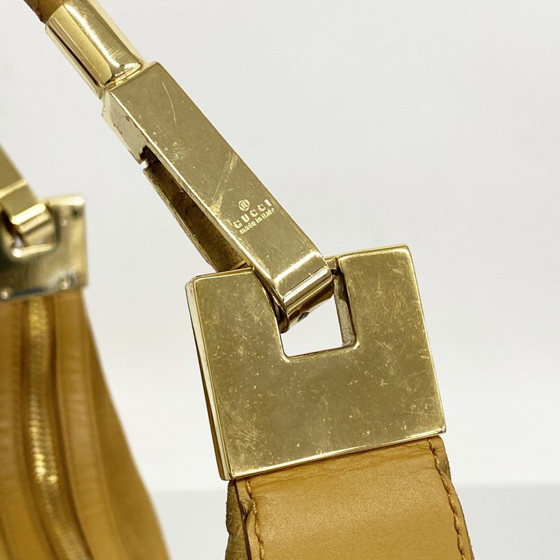 Gucci Shoulder Bag 001 3812 Suede Brown Gold Hardware Women's