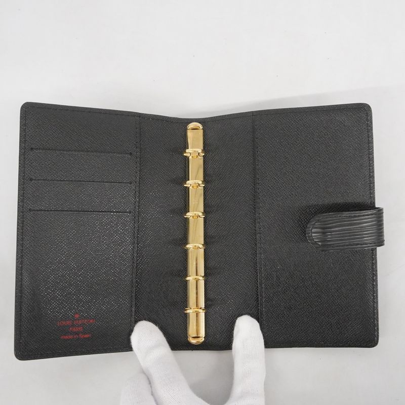 Louis Vuitton Notebook Cabas - Epi Agenda PM R20052 Noir Black Men Women Unisex