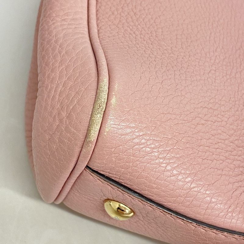 Gucci Handbag Bamboo 323660 Leather Pink Chien Pan Gold Hardware 2way Bag Ladies