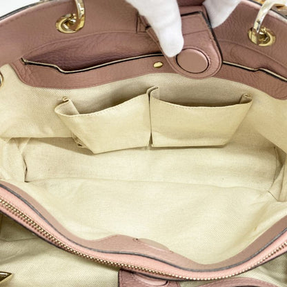Gucci Handbag Bamboo 323660 Leather Pink Chien Pan Gold Hardware 2way Bag Ladies