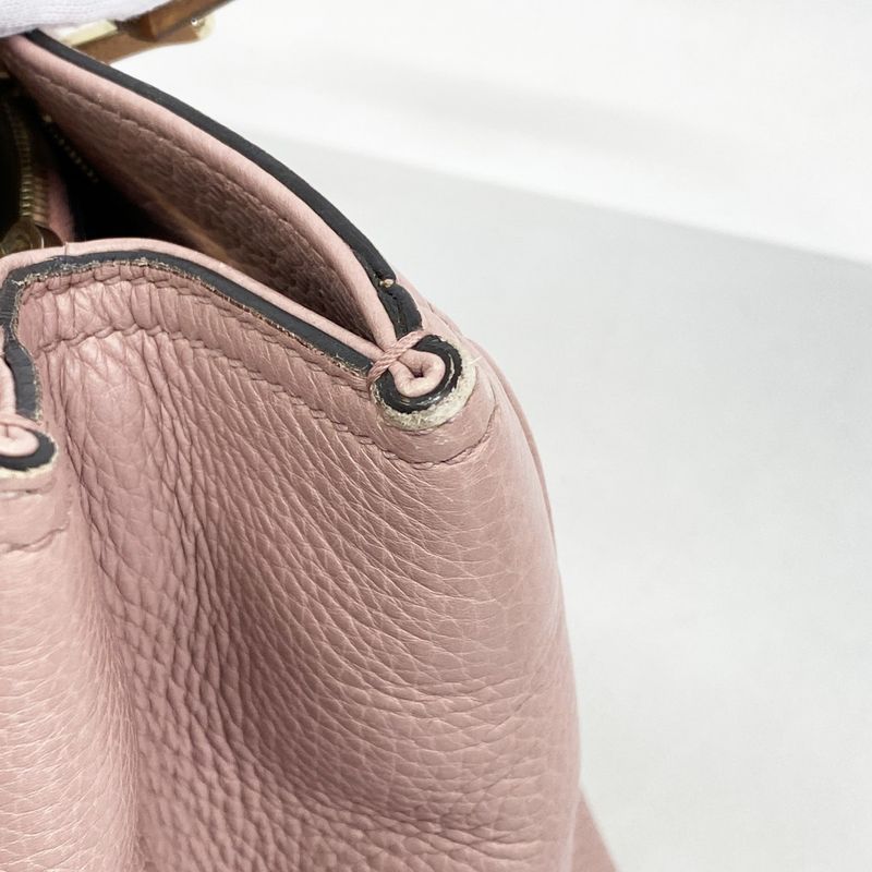 Gucci Handbag Bamboo 323660 Leather Pink Chien Pan Gold Hardware 2way Bag Ladies