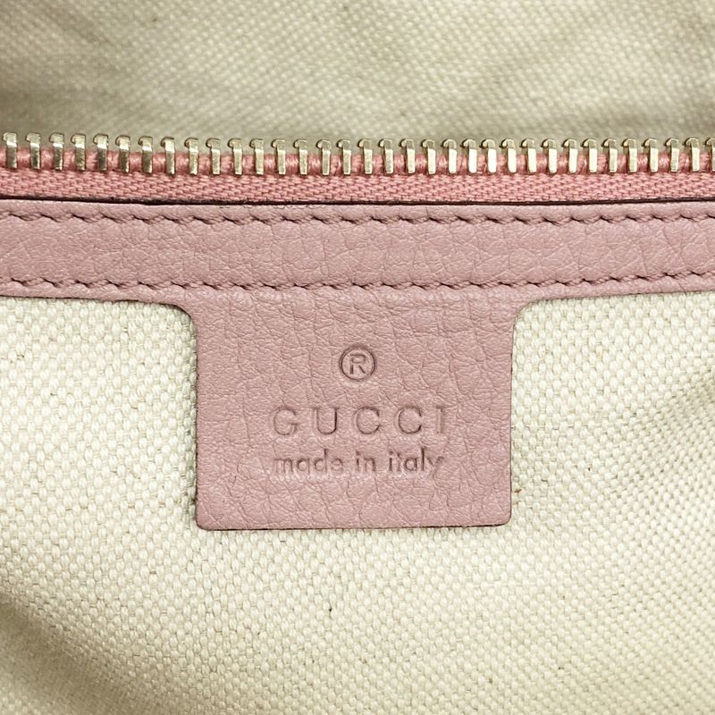 Gucci Handbag Bamboo 323660 Leather Pink Chien Pan Gold Hardware 2way Bag Ladies