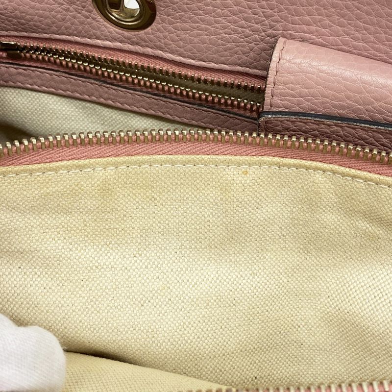 Gucci Handbag Bamboo 323660 Leather Pink Chien Pan Gold Hardware 2way Bag Ladies