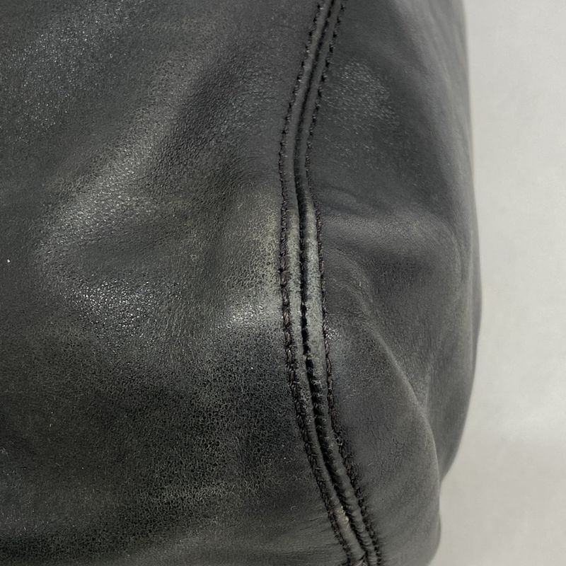 Chanel Shoulder Bag Leather Black Gold Hardware Women