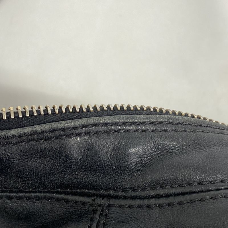 Chanel Shoulder Bag Leather Black Gold Hardware Women