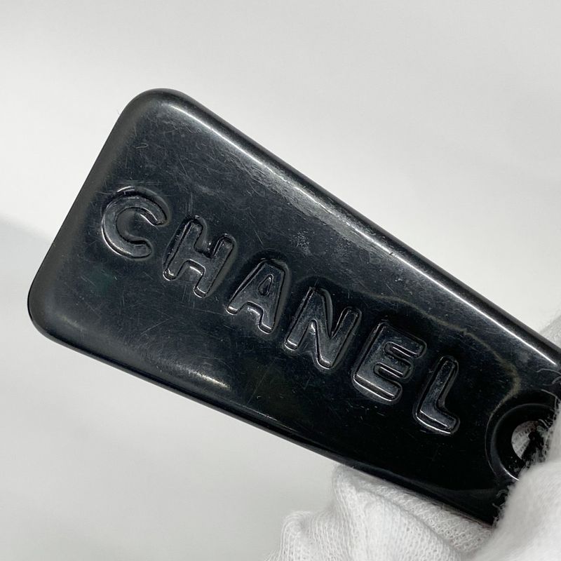 Chanel Shoulder Bag Leather Black Gold Hardware Women